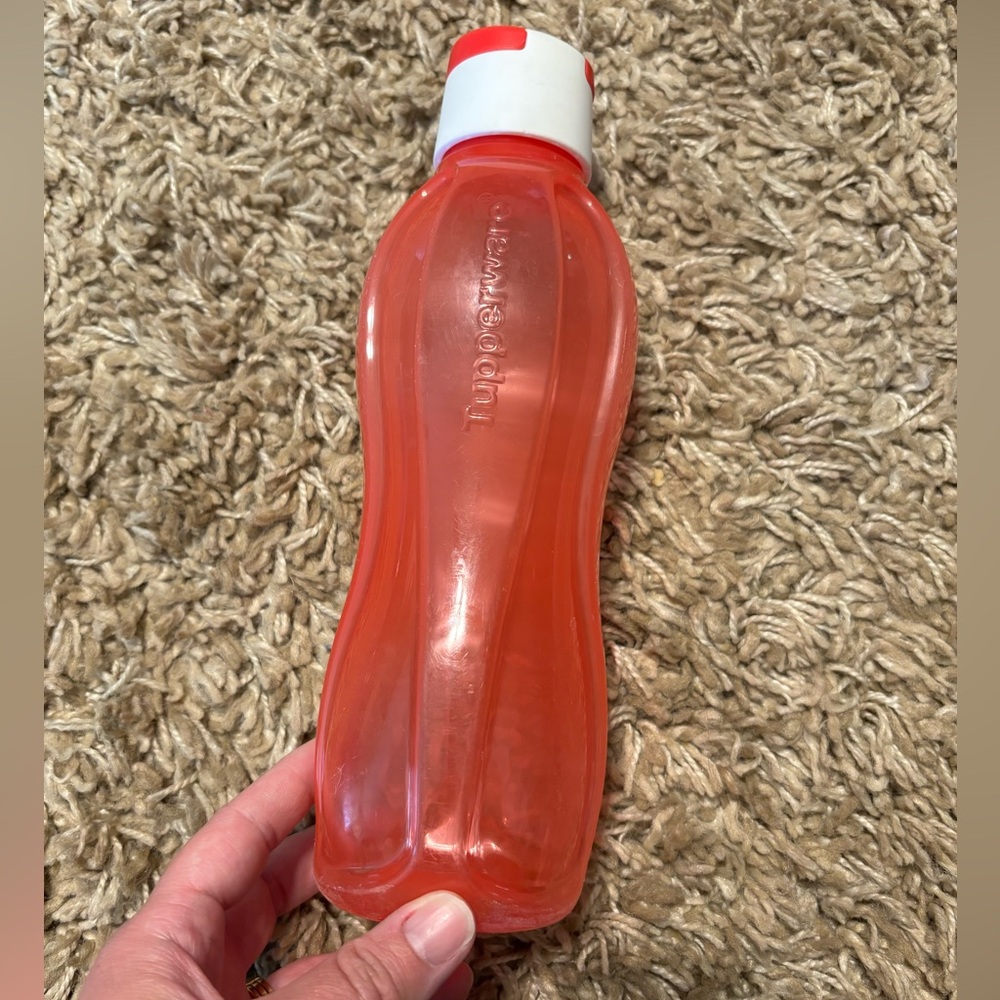 Tupperware Red and White Travel Bottle